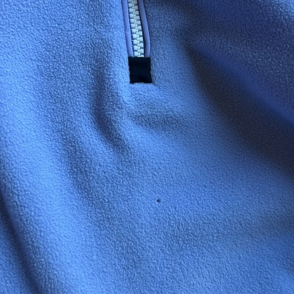 Athleta Zion Microfleece Half Zip Hooded Yoga Recycled Midweight Blue Sz L - Picture 14 of 14